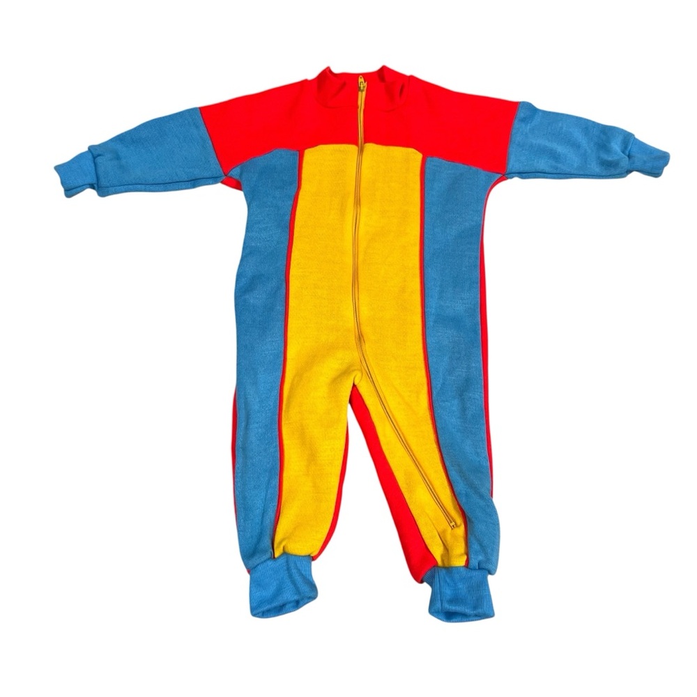 Vintage Shirtees Baby Colorblock Sleeper Size 12M 70s 80s Retro (Runs Small)
